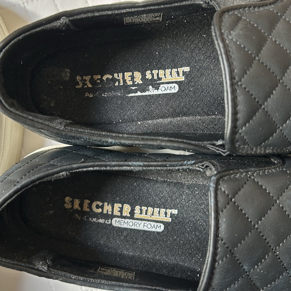 Skechers Double Up Street Slip On Sneakers Black Size 8 - Picture 7 of 10